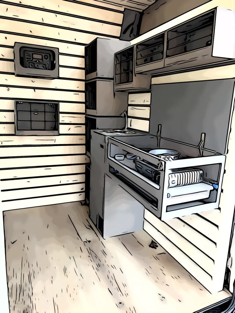 module kitchen cook cuisine fourgon aménagé